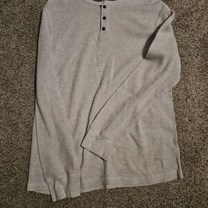 George Men's Light Gray Long Sleeve Henley